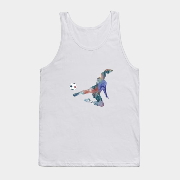 Female Soccer Player Tank Top by RosaliArt